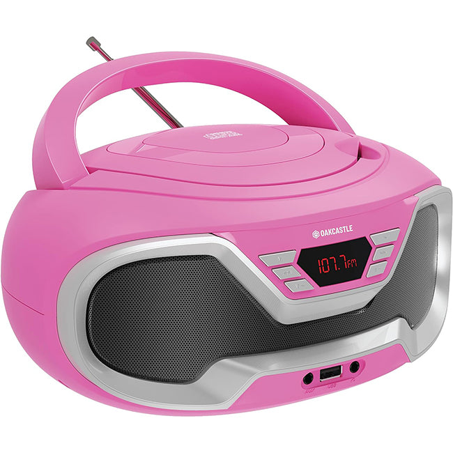 Majority Oakcastle CD200 Portable Bluetooth CD Player - Pink