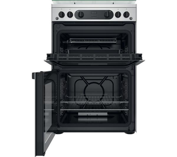 Hotpoint 60 cm Double Oven Gas Cooker – Stainless Steel