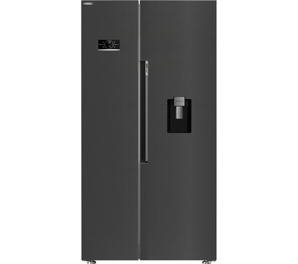 Beko American‑Style Fridge Freezer – Black Steel
