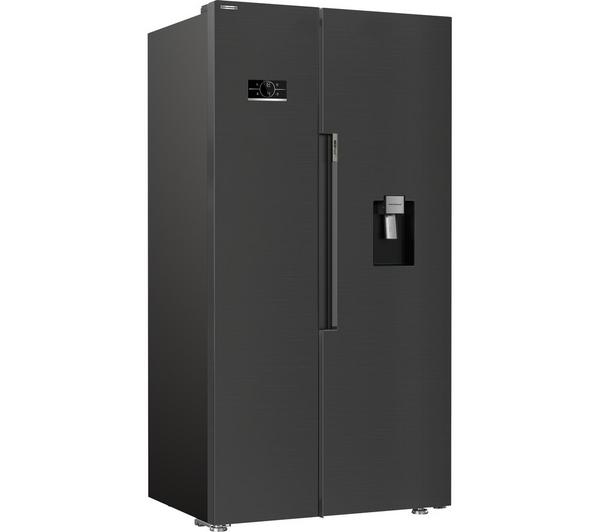 Beko American‑Style Fridge Freezer – Black Steel
