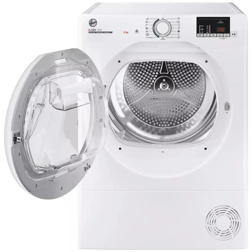 Hoover HLE H8A2DE 80 8KG Heat Pump Tumble Dryer - White | HLEH8A2DE-80 Hoover Washing Machine Ben Sweeney Electrical Euronics