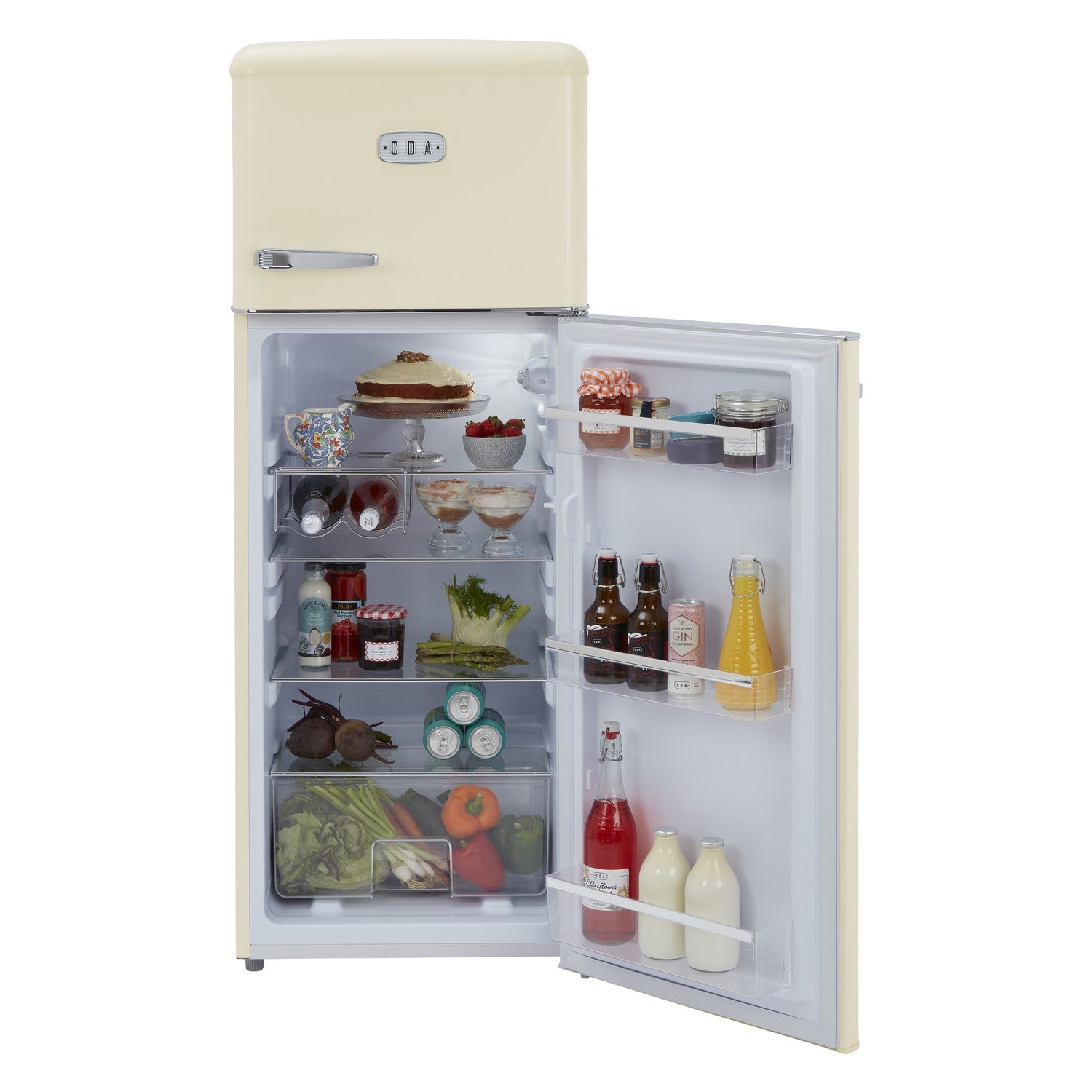 BETTY-BARLEY Retro 55cm freestanding top mount fridge freezer