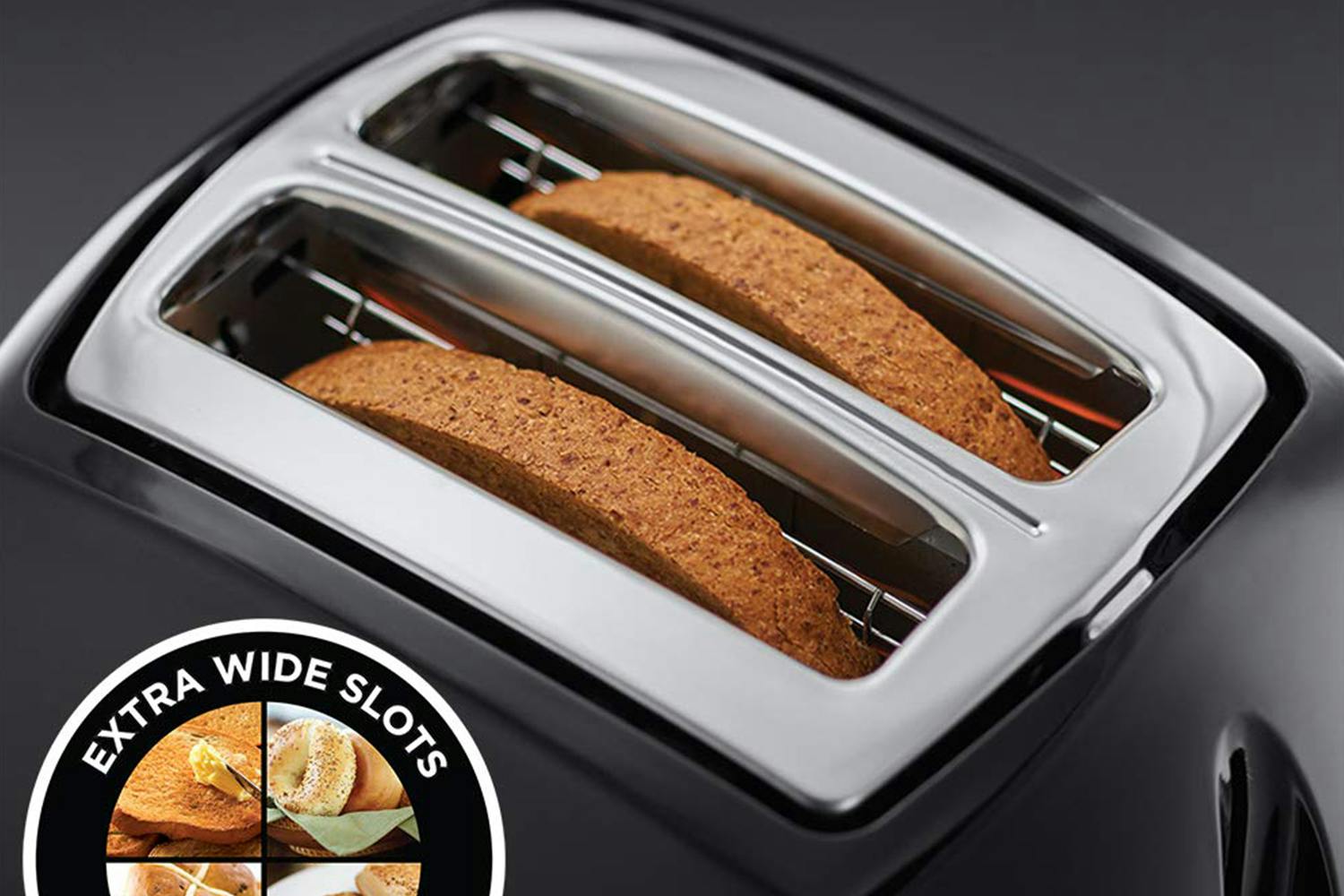 Russell Hobbs Textures 2 Slice Toaster Black