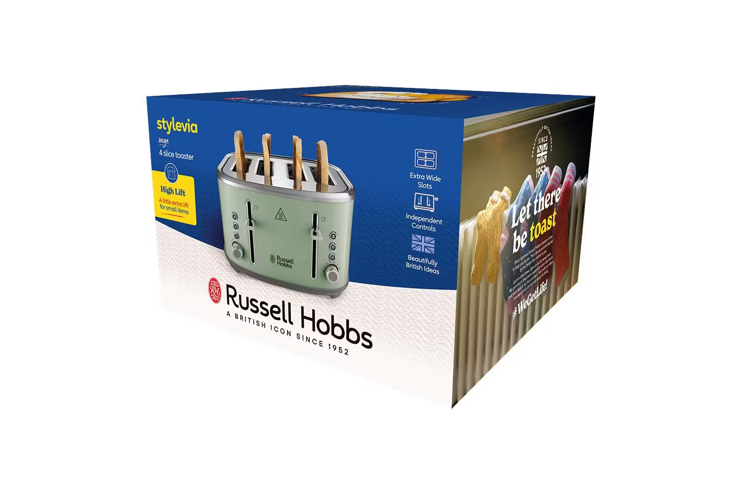 Russell Hobbs Stylevia 4 Slice Toaster | 26294 | Sage Green