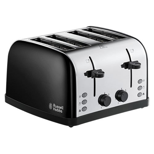 Russell Hobbs Stainless Steel 4 Slice Toaster - Black | 28360