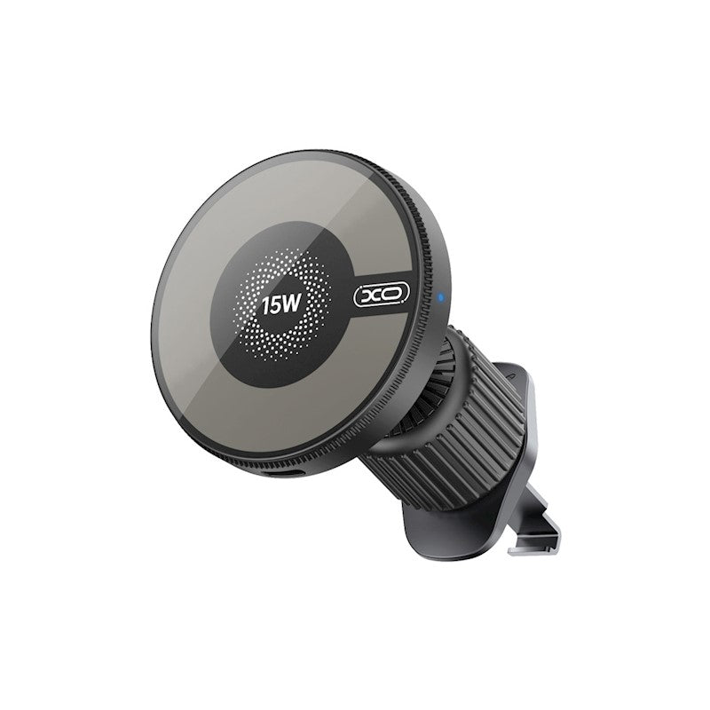 XO car holder magnetic CX025 with wireless inductive charger 15W black air vent for MagSafe