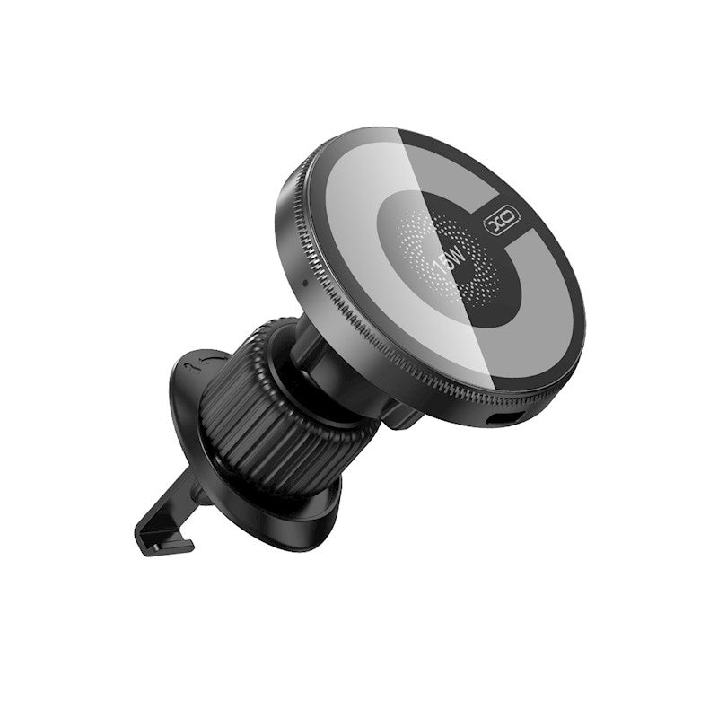 XO car holder magnetic CX025 with wireless inductive charger 15W black air vent for MagSafe