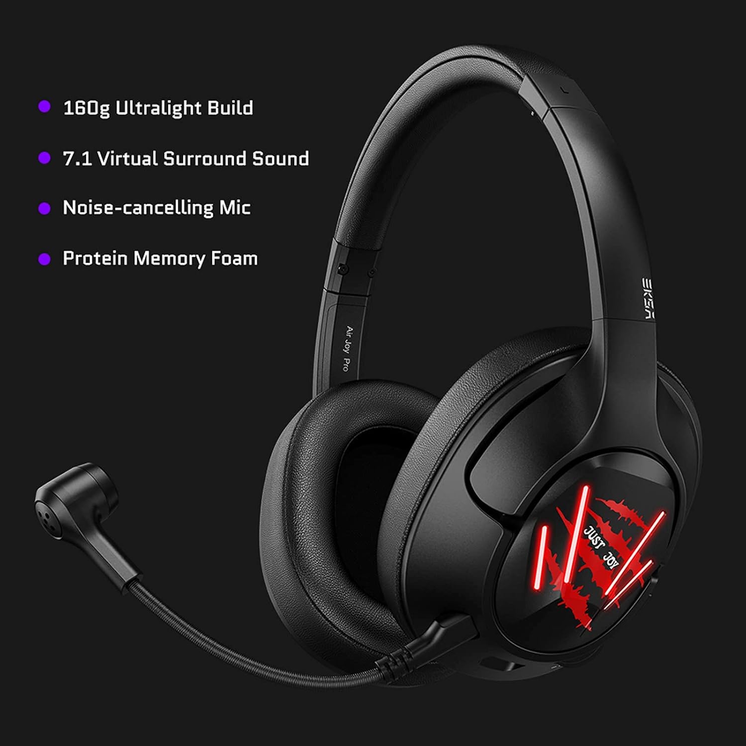 EKSA Air Joy Pro Red 7.1 Surround Sound Gaming Headset