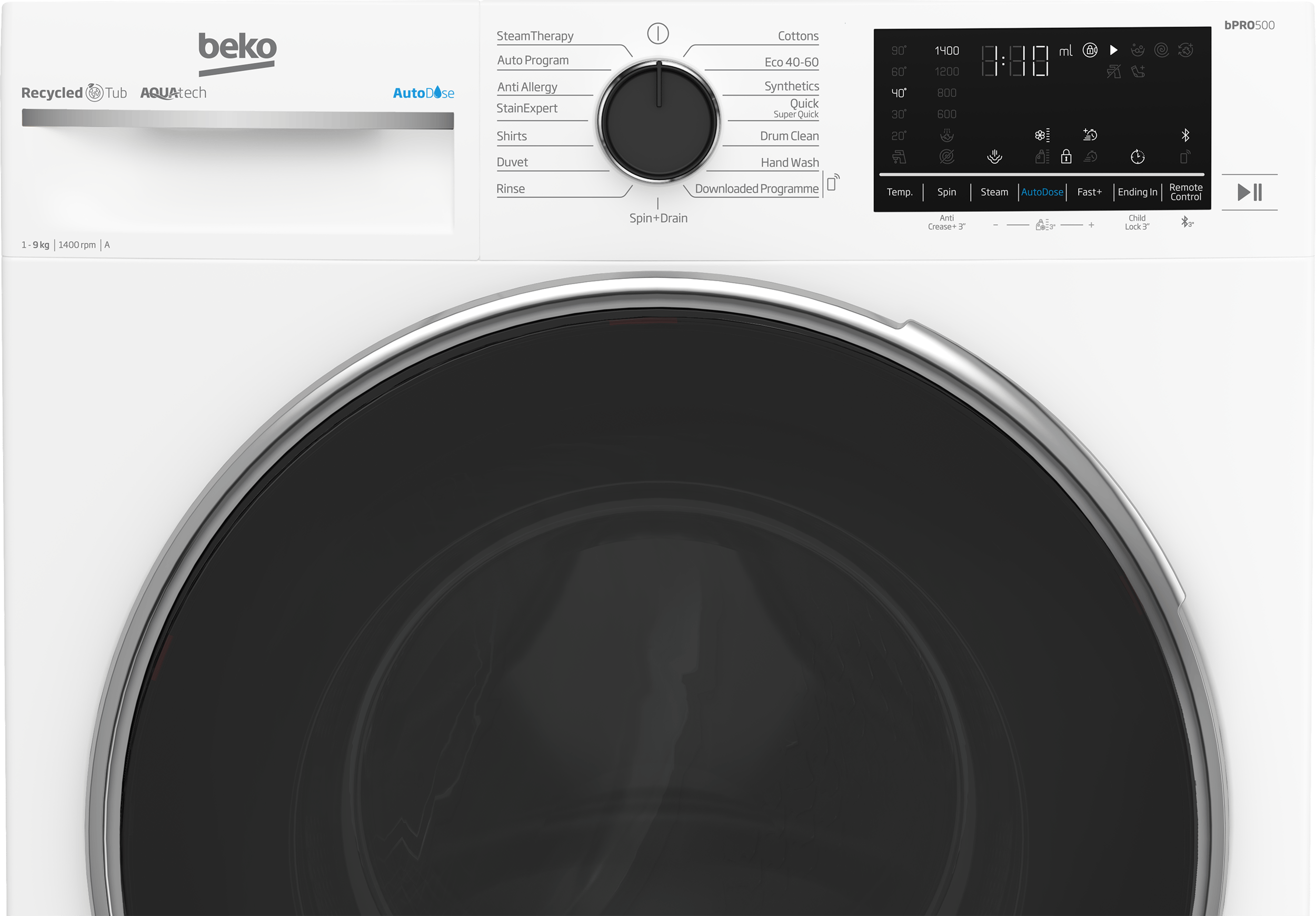 Beko Freestanding 9kg 1400rpm Washing Machine With AutoDose | B5W5941DW