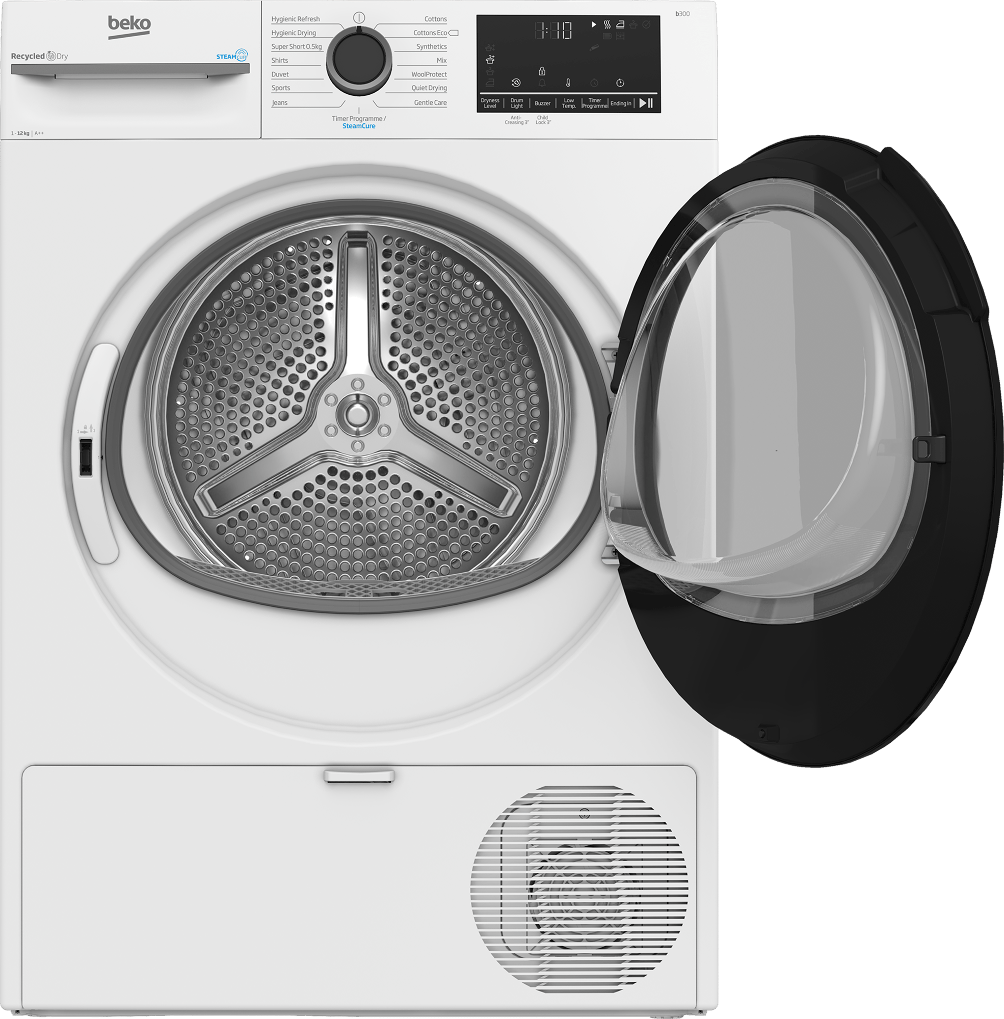 Beko 12kg Heat Pump Tumble Dryer with SteamCure Technology | BM3T31233W