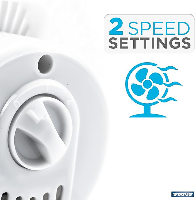 Status Desk Fan | 6 Inch Portable Fan | 2 Speed Adjustable Angle Fan | White | S6DESKFAN1PKB4