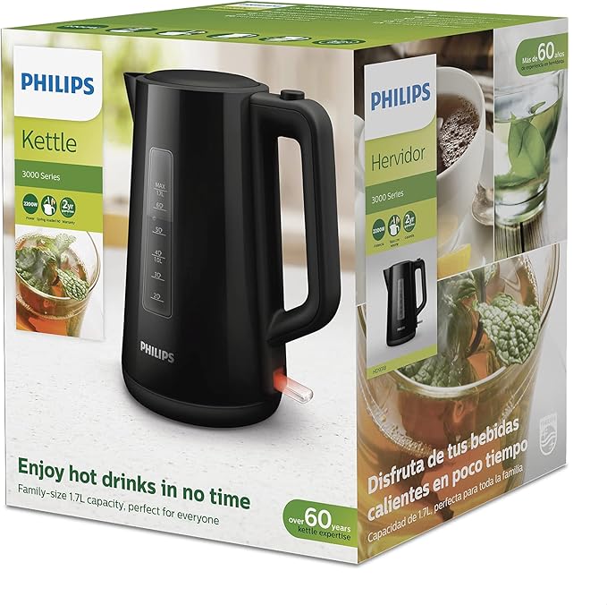 Philips Series 3000 Kettle – 1.7L, Black
