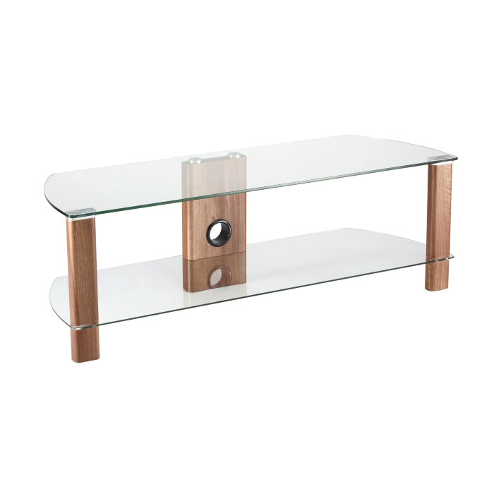 Alphason Century Stand 1500mm, Up to 70" - Walnut & Clear Glass | ADCE1500-WAL