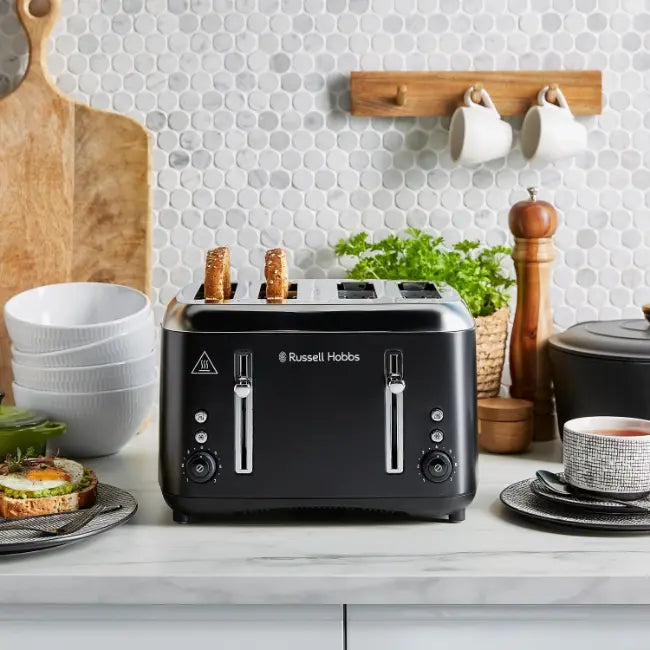Russell Hobbs Addison 4 Slice Toaster | Matte Black | 27740