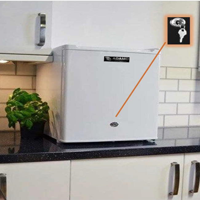 Adamo BC-50C Table Top Fridge 46L with Ice Box & Lock White