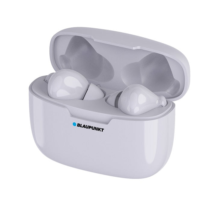 Blaupunkt True Wireless Earbuds, Magnetic, Hands free, with charging case – White