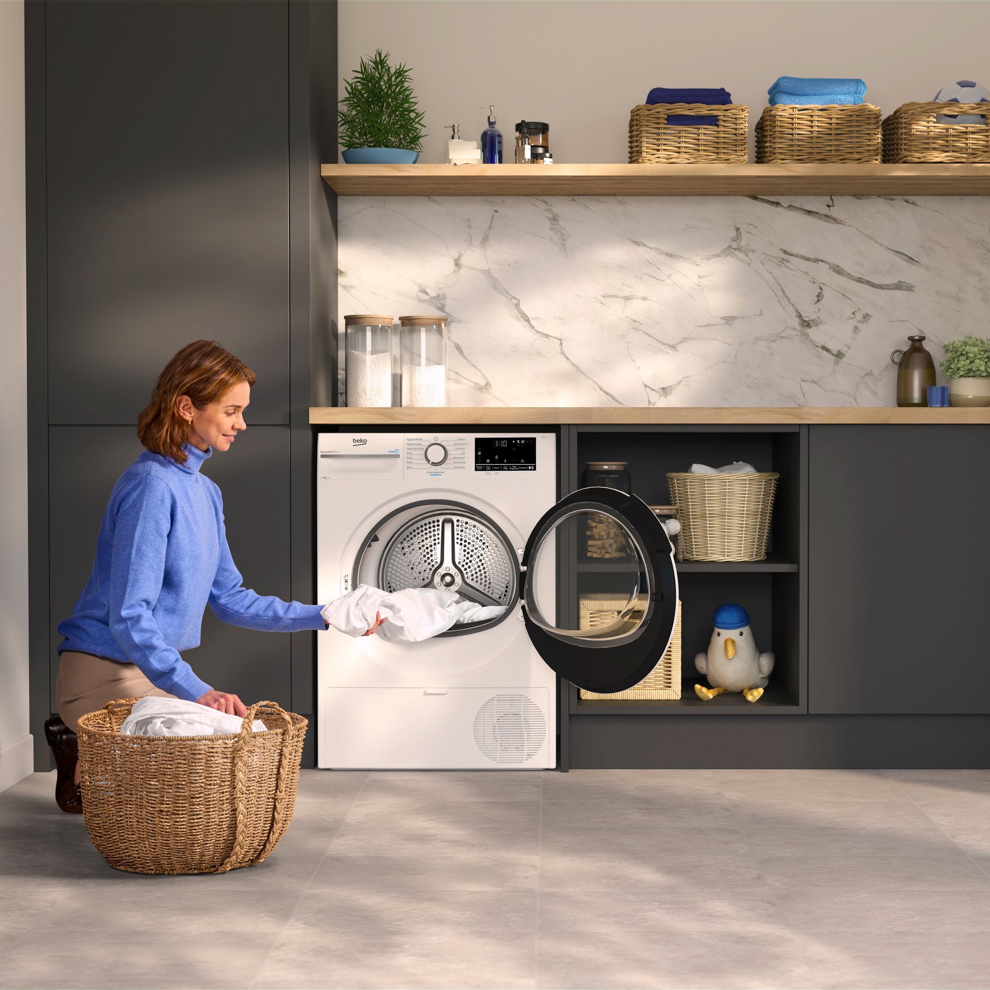 Beko 12kg Heat Pump Tumble Dryer with SteamCure Technology | BM3T31233W