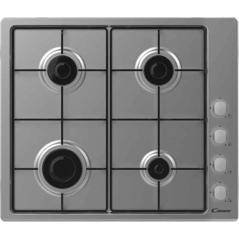 Candy 60cm 4 Burner Gas Hob Stainless Steel - CHW6LX