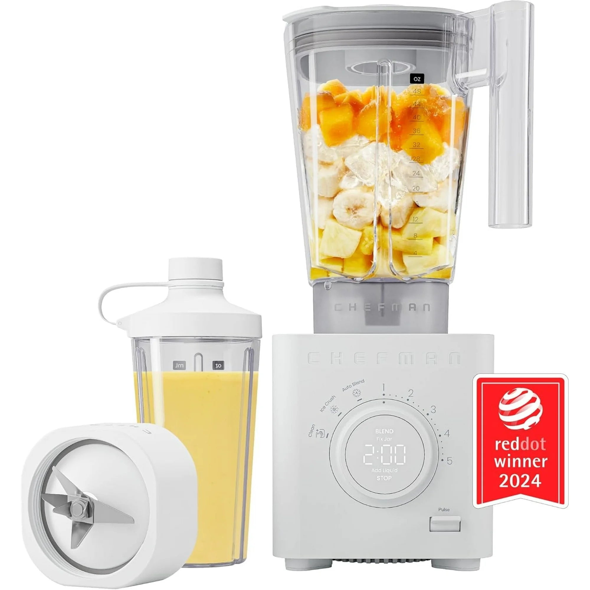 Chefman Obliterator 1380W 48oz Power Blender with Travel Jar