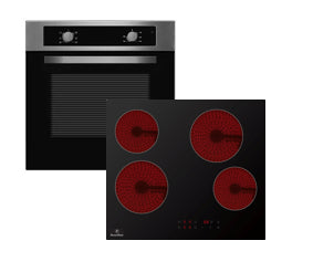 Powerpoint Fan Oven & Ceramic Touch Control Hob Pack - Stainless Steel | P25CKMDBL
