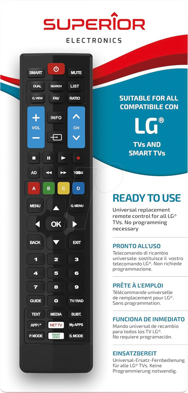 Compatible TV remote - Suitable for all LG TV's and Smart TV's