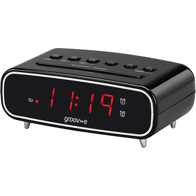 Groov-e GV-CR05-BK Rise FM Alarm Clock Radio | Black