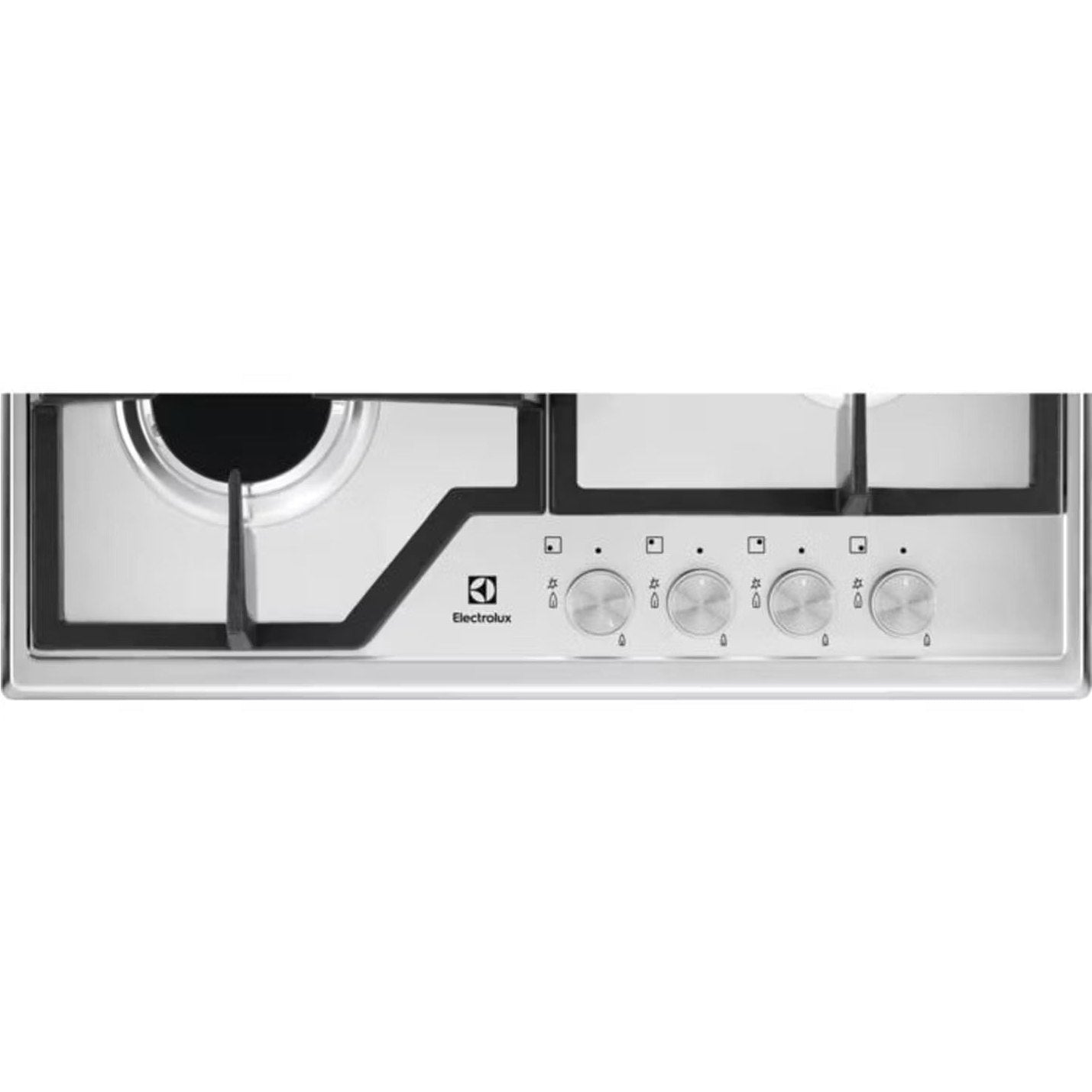 Electrolux EGS6426SX 60 cm Stainless Steel Built-in Gas Hob – 4 Burners, Cast Iron Grids
