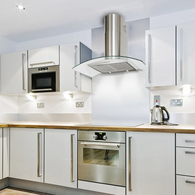 Luxair 90 cm Curved Glass Cooker Hood – Stainless Steel