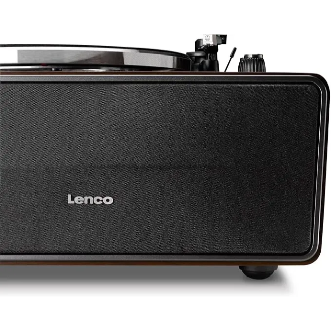 Lenco LS-470WA All-in-One Turntable with Built-In Speakers – Walnut Finish