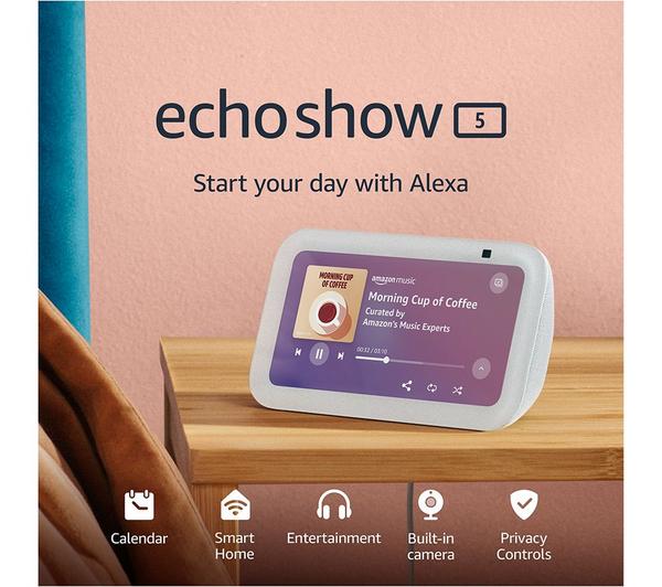 Amazon Echo Show 5 (3rd Gen) Smart Display with Alexa - White