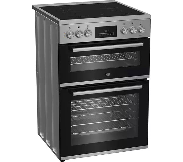 Beko 60cm Double Oven Electric Cooker - Silver | FDC6731S