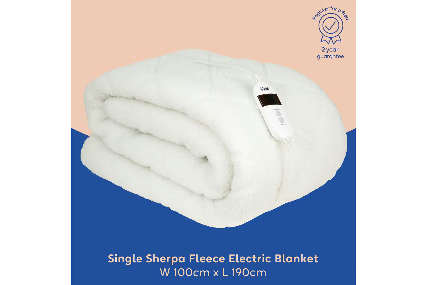 Russell Hobbs Electric Blanket Single Sherpa Fleece RHESB8001