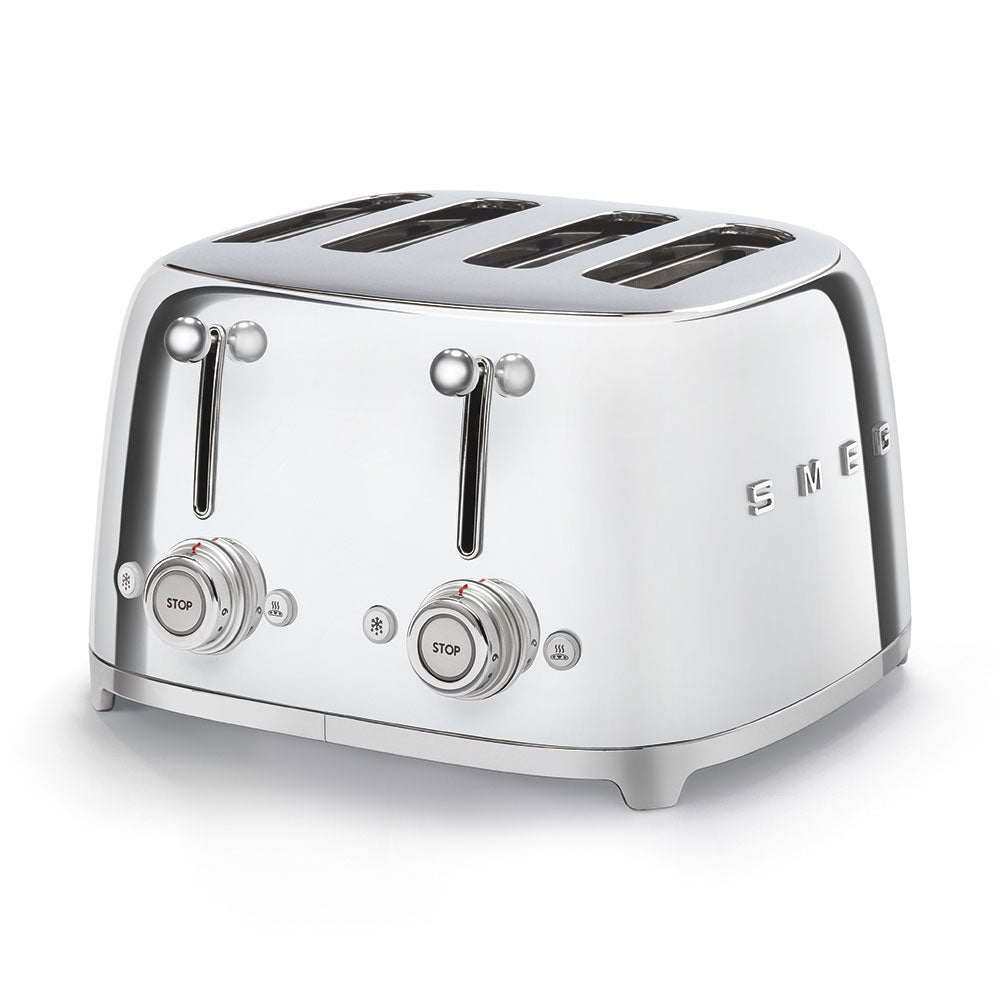 Smeg 50's Retro Style 4 Slice Silver Toaster | TSF03SSUK
