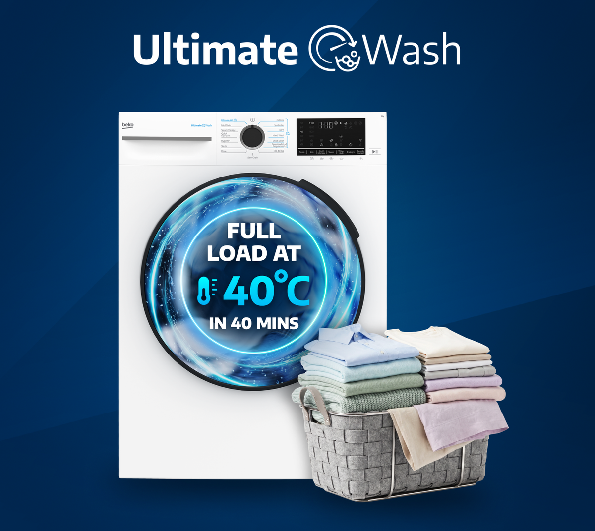 Beko 11Kg Washing Machine 1400 Spin | BM5WT61141TW