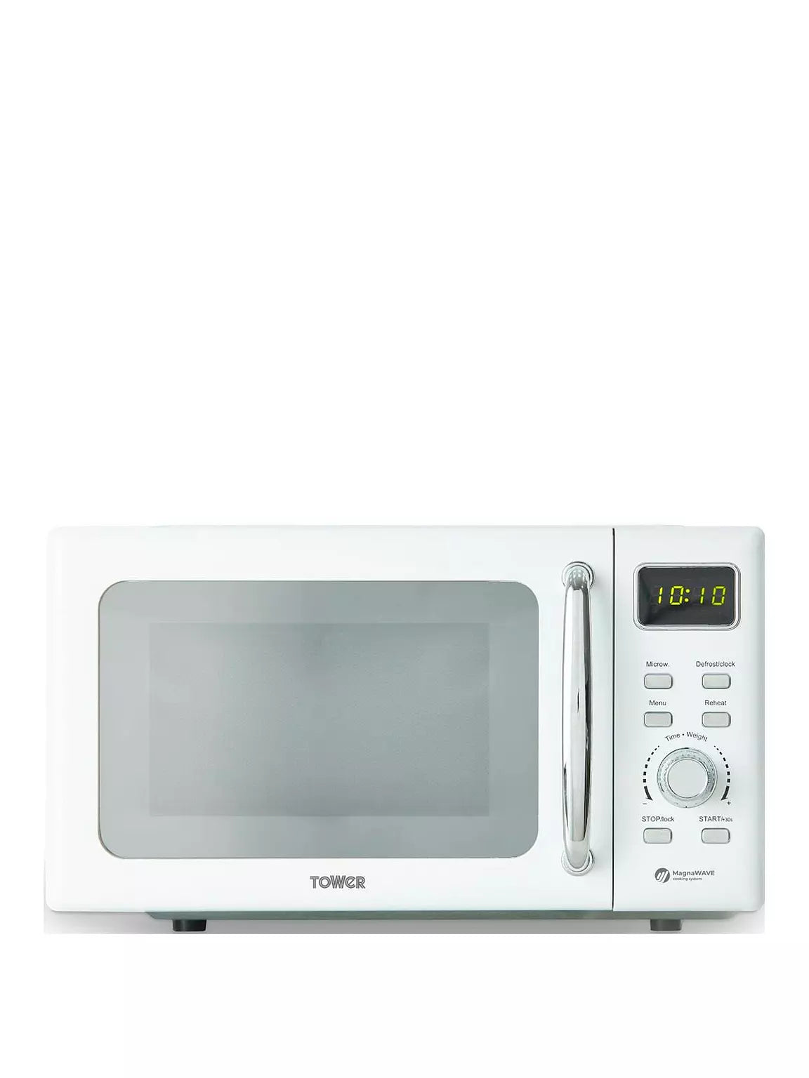 Tower 800 W 20 L Digital Microwave Oven, White & Chrome