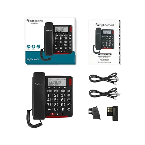 Amplicomms BigTel 48 Plus CG2 Big Button Corded Phone | Black | ATL1425451