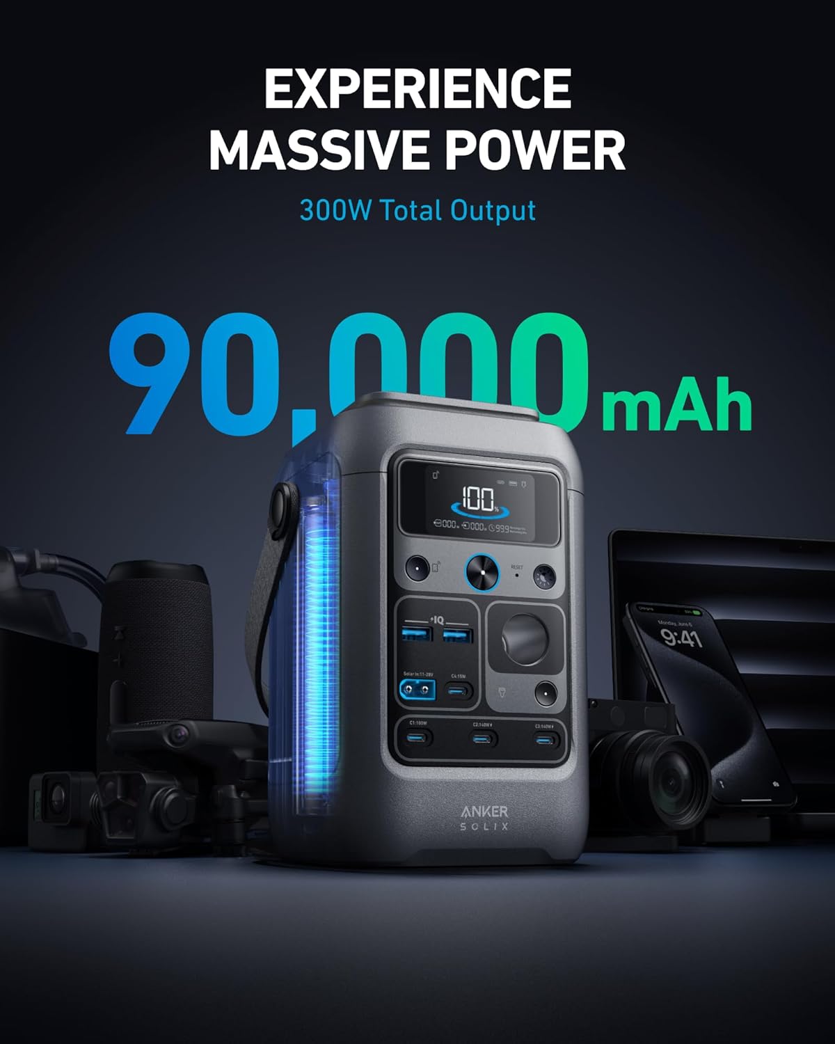 Anker Solix C300 Portable Battery Power Station 288W | A1723211 - Powerbank