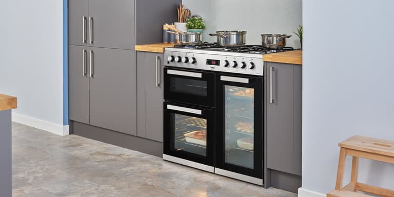 Beko KDVF90X 90cm Dual Fuel Range Cooker - Stainless Steel