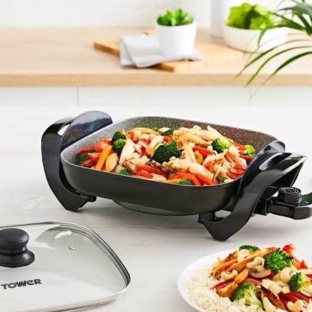 Tower Electric Non Stick Fry Pan Skillet | T14036GRY