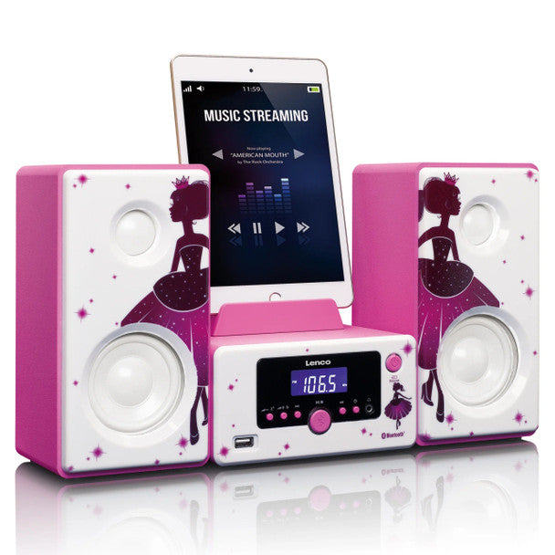 Lenco MC‑020 Princess Micro Music System – FM Radio, Bluetooth, USB & AUX