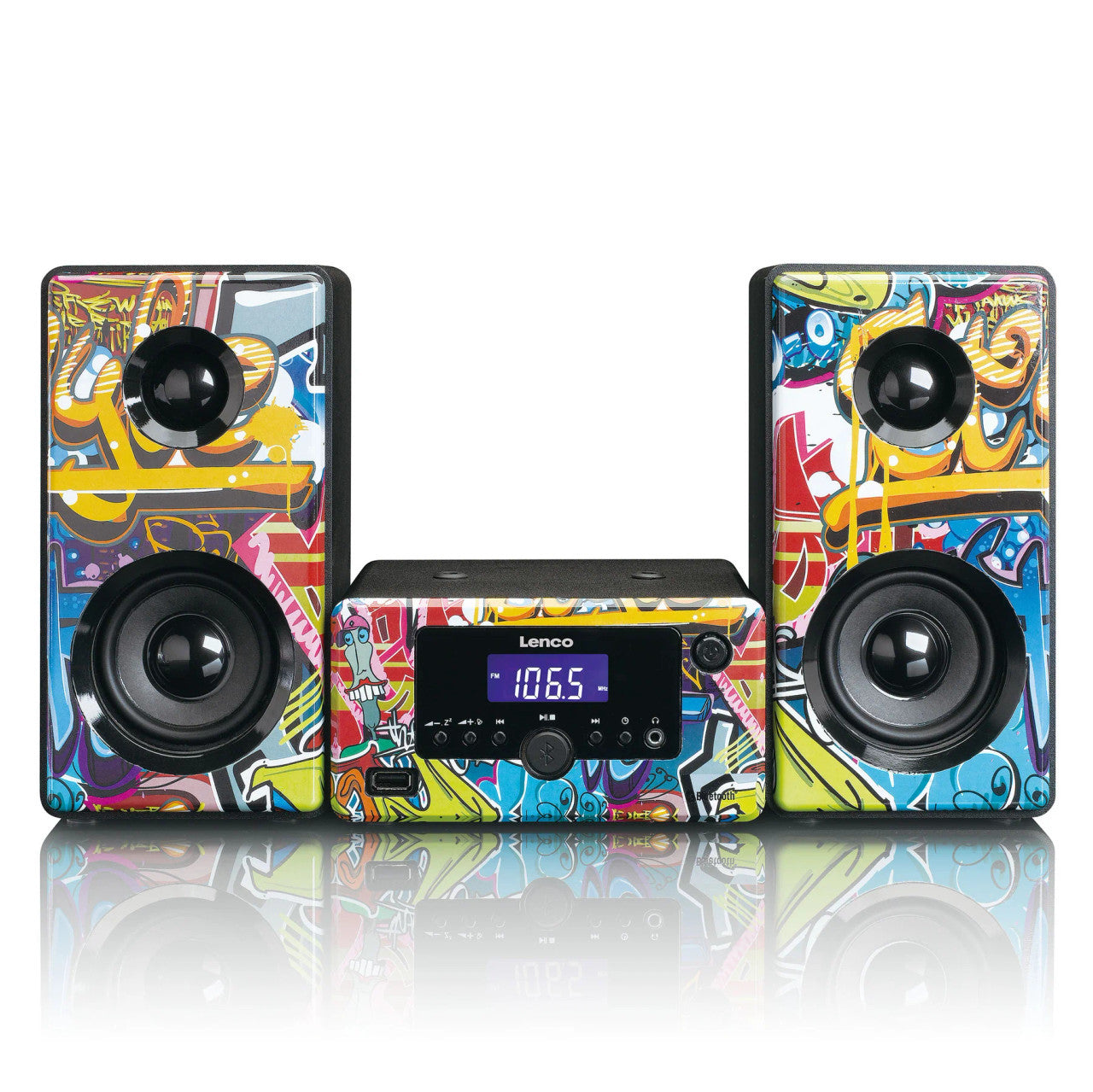 Lenco MC‑020 Tags Micro Music System – FM Radio, Bluetooth, USB & AUX