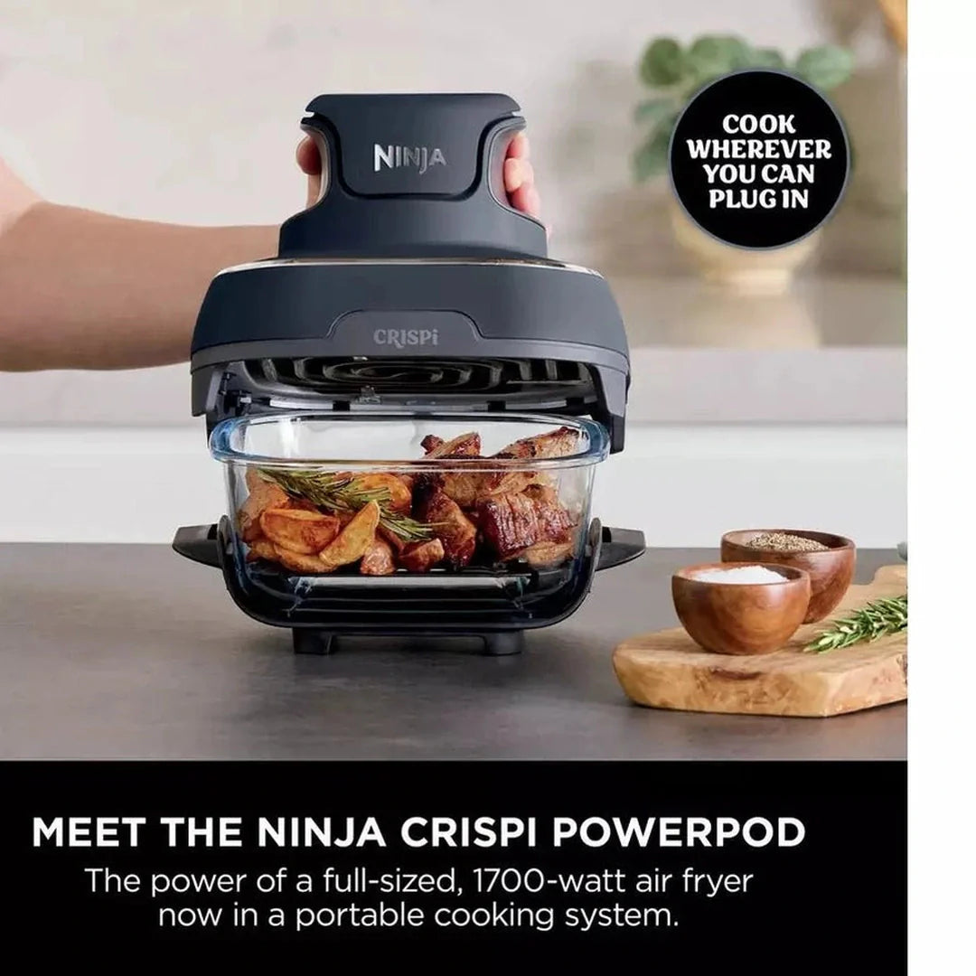 Ninja Crispi™ 4-in-1 Portable Glass Air Fryer Cooking System - Blue | FN101UKGY Ninja Grill Ben Sweeney Electrical Euronics