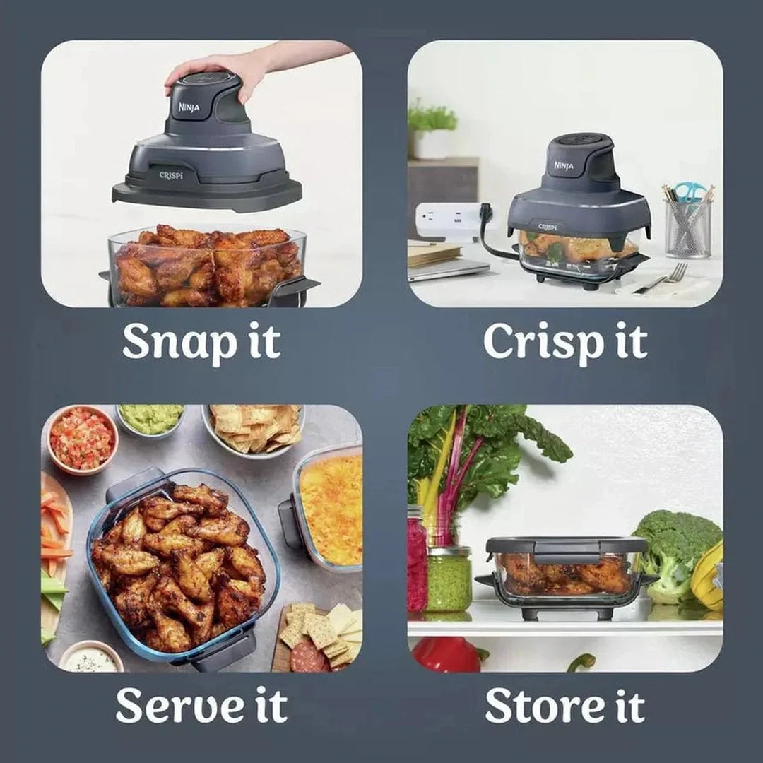 Ninja Crispi™ 4-in-1 Portable Glass Air Fryer Cooking System - Blue | FN101UKGY Ninja Grill Ben Sweeney Electrical Euronics