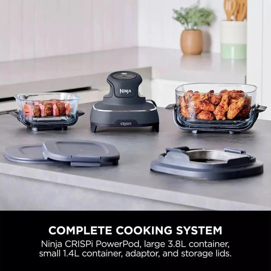 Ninja Crispi™ 4-in-1 Portable Glass Air Fryer Cooking System - Blue | FN101UKGY Ninja Grill Ben Sweeney Electrical Euronics
