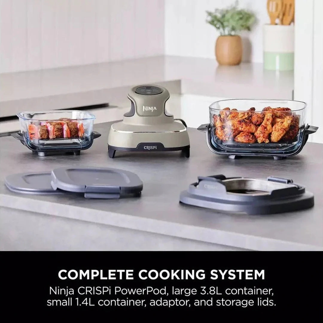 Ninja Crispi™ 4-in-1 Portable Glass Air Fryer Cooking System - Stone | FN101UKST Ninja Grill Ben Sweeney Electrical Euronics