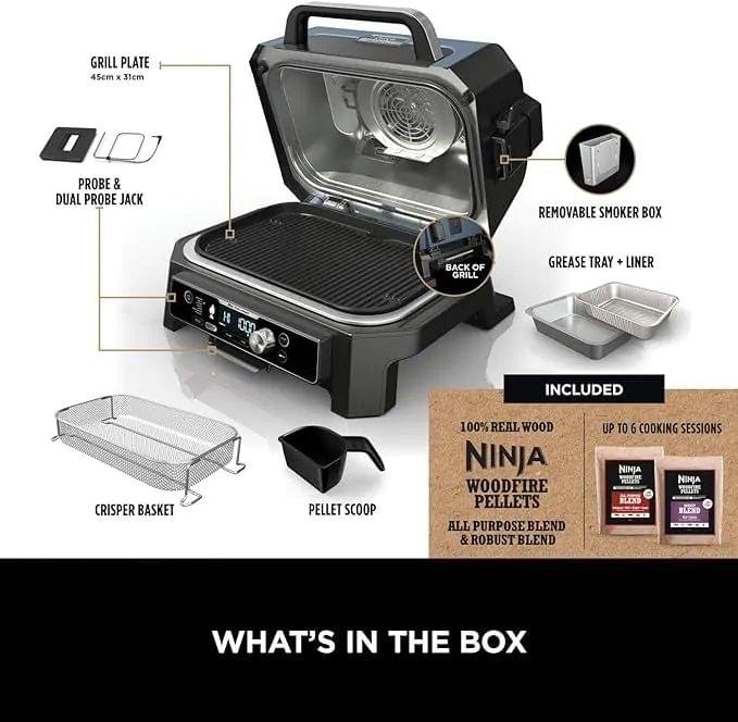 Ninja Woodfire Pro Connect XL Electric BBQ Grill & Smoker | OG901UK.