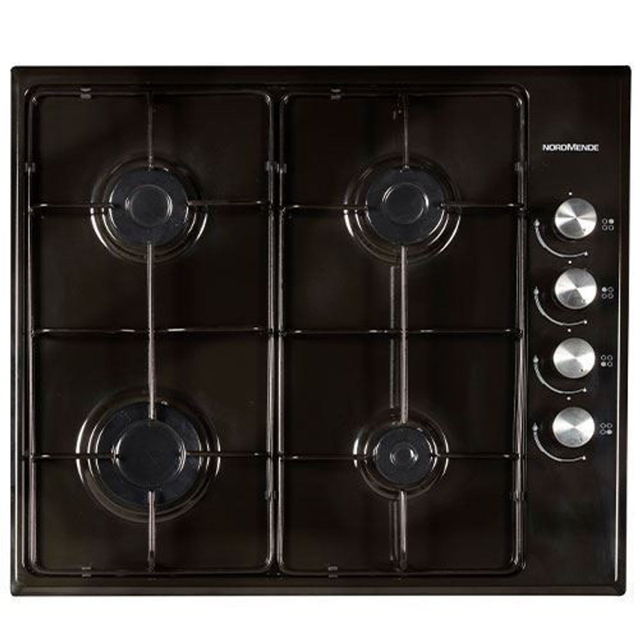 NordMende 60cm 4 x Burner Gas Hob Enamel Pan Supports Black