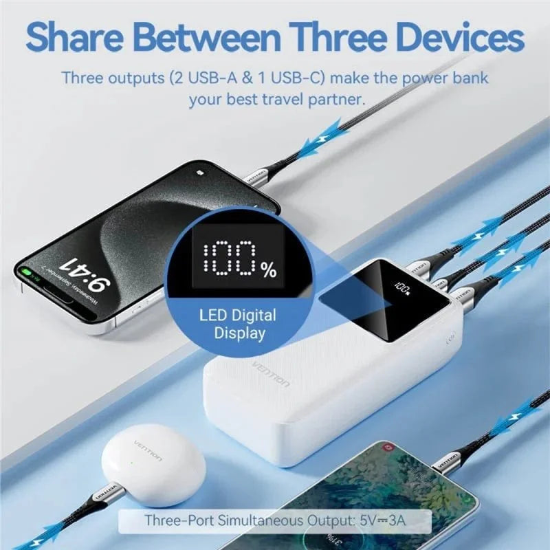 Vention Powerbank 30000mAh 22.5W - White | FHMW0