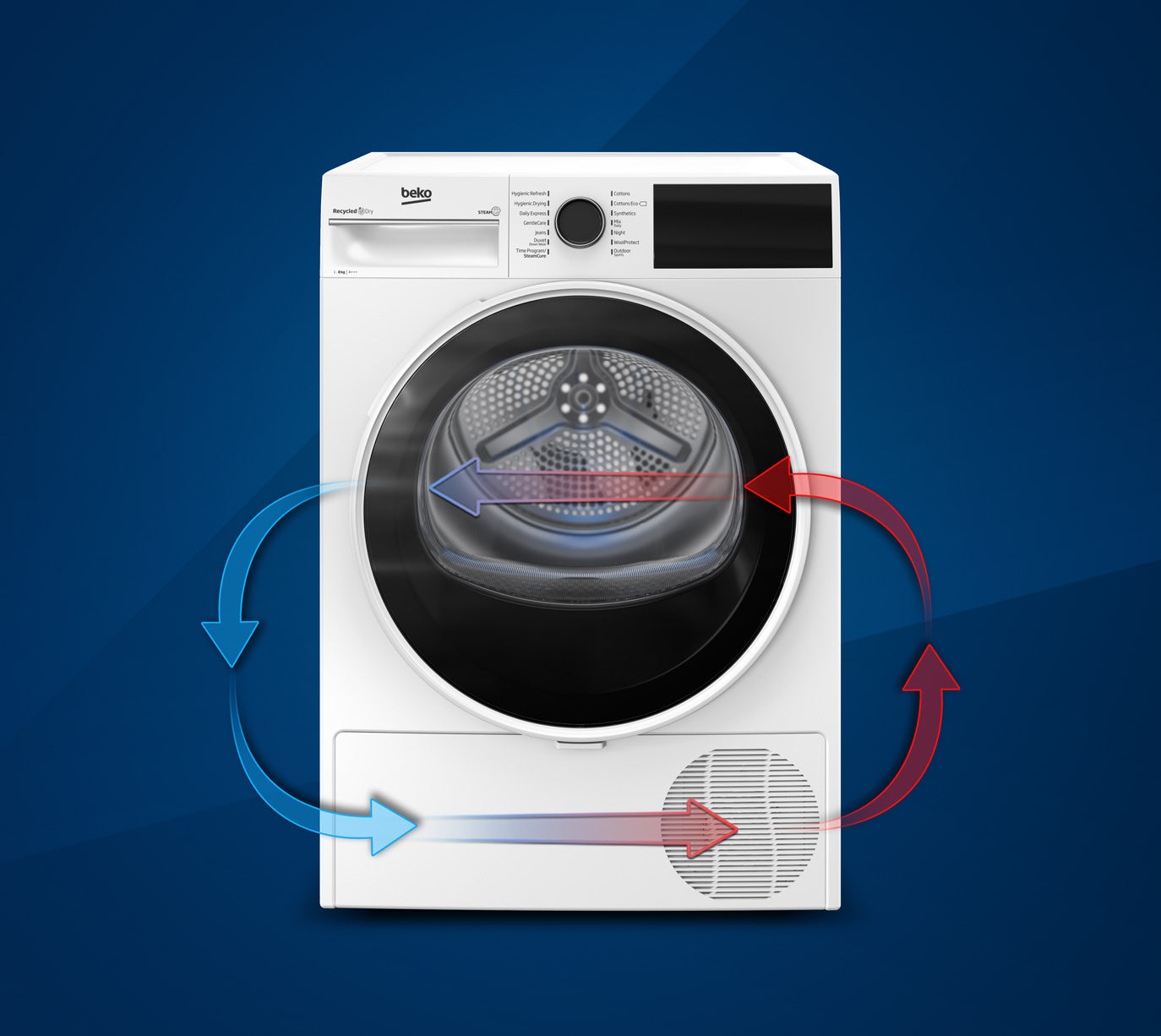 Beko 12kg Heat Pump Tumble Dryer with SteamCure Technology | BM3T31233W