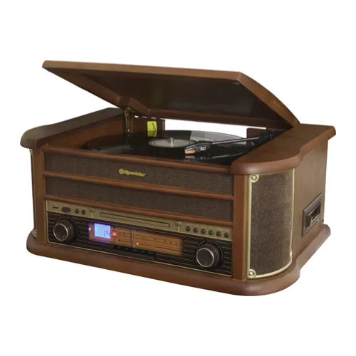 Roadstar Wooden Vintage Hi-Fi System – Turntable, CD, Cassette, Bluetooth & USB